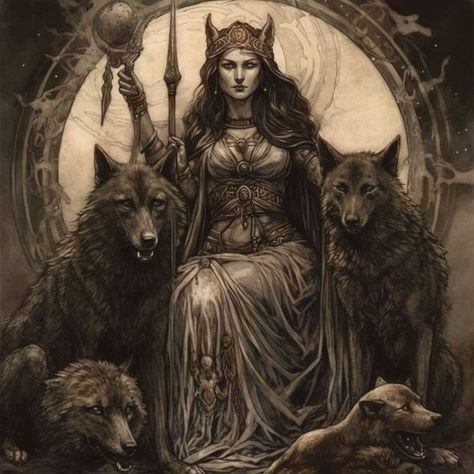 Ancient Witch Aesthetic, Hecate Pictures, Hekate Goddess Art, Hecate Goddess Art, Hekate Art, Hecate Art, Lady Hekate, Wolf Goddess, Goddess Hekate