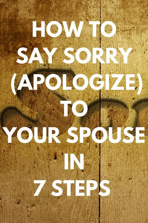 It's tough when your spouse rarely admits to or accepts wrong doing. And when his apologies are insincere or sarcastic. Someone should write about that! How To Say Sorry, Ways To Say Sorry, Happy Wife Quotes, Say Sorry, Sorry Gifts, Say Im Sorry, Best Marriage Advice, Wife Quotes, Strong Marriage