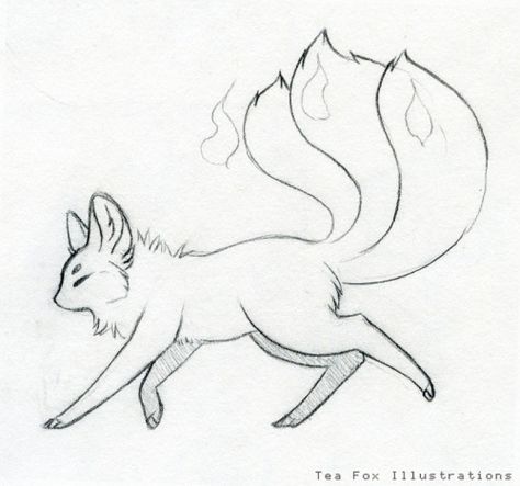 Fox Illustration, Creature Drawings, Fox Art, Mythical Creatures Art, Etsy Instagram, Animal Sketches, Arte Animal, Anime Drawings Tutorials, Cute Animal Drawings