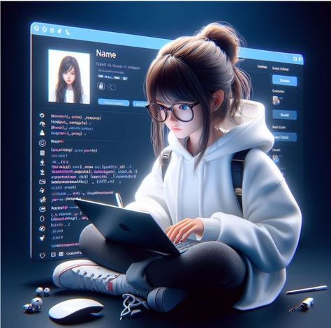 Girl Wallpaper Laptop, Anime Photo Profile Cool, Programmer Girl, Coder Girl, Hacker Girl, Tech Girl, Anime Show, Beautiful Profile Pictures, Hacker Wallpaper