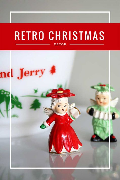 Decorating With Vintage Christmas Items, Vintage Christmas Angels, 1950 Christmas Decorations, Holt Howard Christmas, 1960s Christmas Decorations, Vintage Christmas Decorations 1950s, Retro Christmas Decor, Christmas Urns, Vintage Christmas Candles