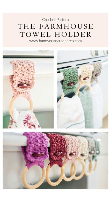 Crochet Stove Towel, Crochet Christmas Towel Holder, Crochet Patterns Household, Crochet Kitchen Towel Holder Pattern Free, Dish Towel Holder Crochet, Easy Crochet Dish Towel Free Pattern, Crochet Kitchen Towel Holder Pattern, Crocheted Towel Toppers Free Pattern, Towel Ring Crochet Pattern