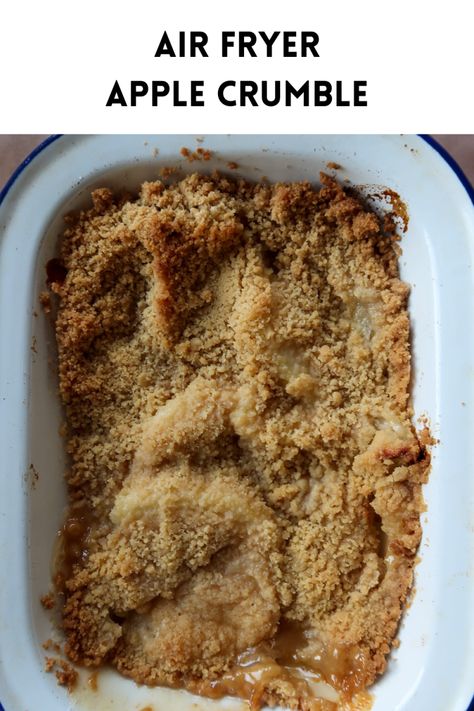 How to make an apple crumble in the air fryer. Air Fryer Apple Cobbler, Air Fryer Apple Crisp Recipe Healthy, Air Fryer Fruit Crumble, Air Fryer Baked Apples With Oats, Airfryer Apple Crumble, Air Fryer Apple Crumble, Breville Oven, Rhubarb Crumble, Crisp Air