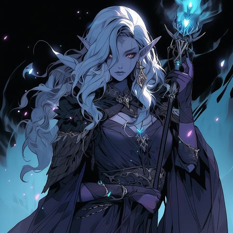 Banshee Art Beautiful, Elf Magician, Astral Elf, Mroczny Elf, Warlock Dnd, Female Elf, Dungeons And Dragons Characters, Dark Elf, High Fantasy