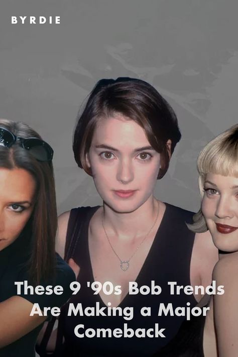 These 9 '90s Bob Trends Are Making a Major Comeback Interesting Bob Haircuts, 90s Bob Hairstyles Black Women, Curtain Bob Haircuts, Earrings With Bob Haircut, Micro Bob Fine Hair, Nineties Bob Haircut, Kristen Wig Short Hair, Short Bob 90s Haircuts, Claire Danes Bob