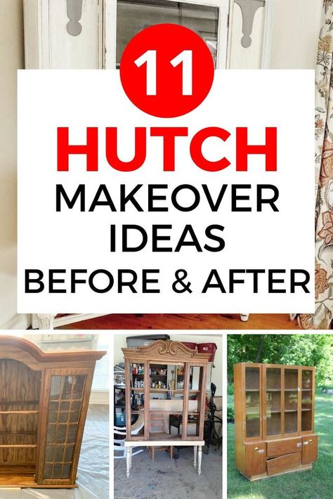 China Cabinet Makeover Ideas, Old Hutch Makeover Ideas, Repurposed China Cabinet, Cabinet Makeover Ideas, Diy Hutch, China Hutch Makeover, Repurposed China, China Cabinet Makeover, Vintage Hutch