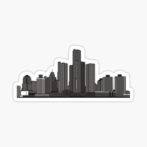 Add some fun to your life with this classic Detroit city skyline sticker or give it as the perfect gift! It's a great sticker for everyone! Detroit City Skyline, Cincinnati Skyline, Trendy Stickers, Detroit Skyline, Detroit City, Artist Profile, City Skyline, Digital Media, Cincinnati