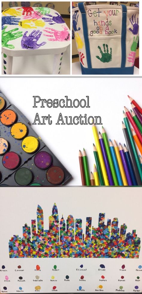 Preschool Auction Art Projects, Preschool Art Auction Ideas, School Art Auction Ideas, Art Auction Ideas, Preschool Auction Projects, School Art Auction, Class Auction Item, School Auction Class Projects, Preschool Artwork