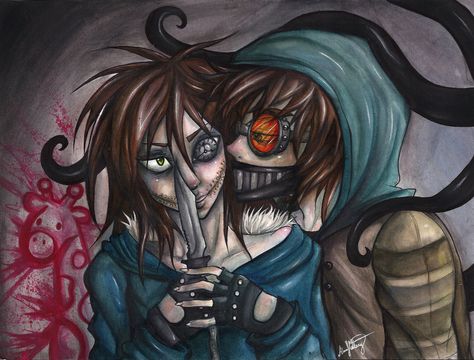 I really enjoy the characters of Ticci-Toby and Clockwork~I also like their cannon pairing ^^ Creators~Ticci-Toby: Clockwork: ^^ So it is a little fan art gift thingy to them~Check out their Galler... Ticci Toby And Clockwork, Clockwork Creepypasta, Creepypasta Ships, Clock Work, Creepypasta Proxy, Ticci Toby, Creepypasta Cute, Creepypasta Characters, Slenderman