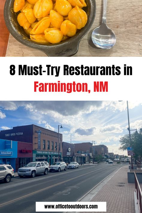 Whether you're a local or just passing through, these 8 restaurants in Farmington, New Mexico are sure to satisfy your taste buds. Don't miss out on these local gems! visit new mexico | true new mexico | farmington | four corners | foodie | travel blogger | us travel | visit new places Mexican Mac And Cheese, Farmington New Mexico, New Mexico Road Trip, Green Chile Chicken, Chicken Lasagna, Gourmet Pizza, New Mexican, Three Rivers, Thai Restaurant