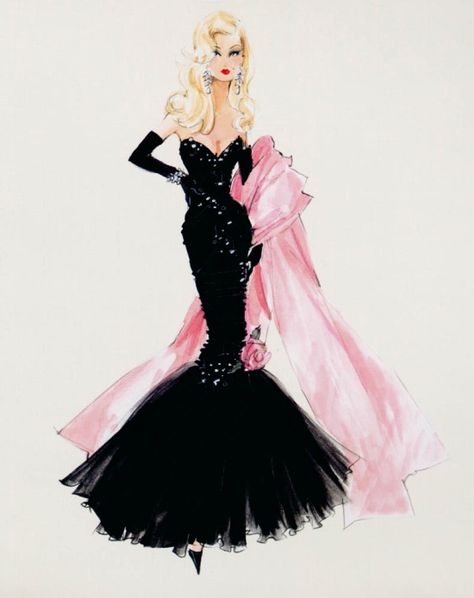 Robert Best Barbie illustrations | ... illustrations / Barbie designer and fashion illustrator - Robert Best Barbie Drawings, Robert Best, Gilded Glamour, Cupcake Illustration, Barbie Fashion Sketches, Barbie Silkstone, Barbie Outfits, Portrait Vintage, Im A Barbie Girl