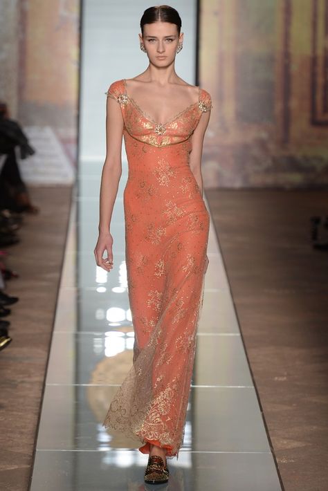 Roccobarocco RTW Fall 2014 Peach Gown, Future Style, Couture Gowns, Formal Attire, Dress Outfit, Fall 2014, Fancy Dresses, Fashion News, Ball Gowns