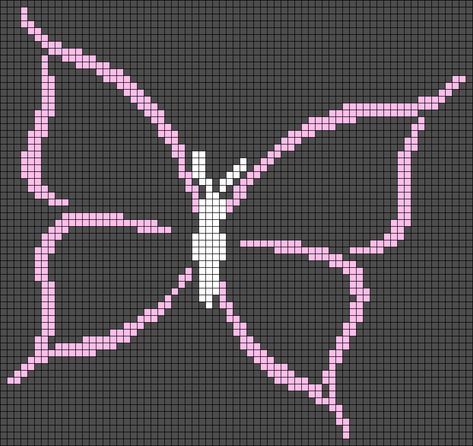 Preppy Alpha Patterns, Y2k Alpha Pattern, Butterfly Alpha Pattern, Pixel Grid, Butterfly Cute, Graph Paper Designs, Asian Flowers, Crochet Bouquet, Pixel Art Grid