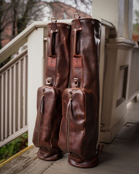 MacKenzie on Instagram: “Some might say crafting a golf bag entirely of Horween Chromexcel is crazy - and indeed it is, this is some of the most expensive leather…” Mackenzie Golf Bags, Horween Chromexcel, Golf Bag, Black Rock, Most Expensive, Rocky Mountain, Golf Bags, Country Club, Golf Clubs