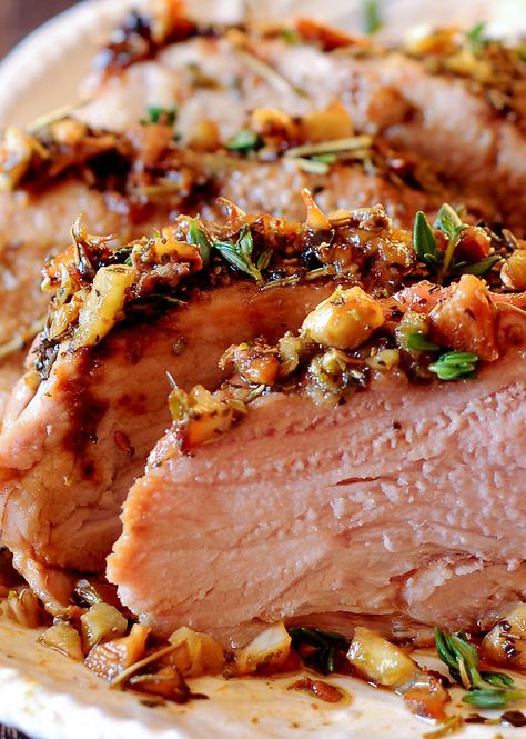 Herb Pork Tenderloin, Pork Dinners, Juicy Pork Tenderloin, Roasted Pork Tenderloin, Belgian Endive, Keto Pork, Macro Recipes, Low Carb Pork, Roasted Garlic Chicken