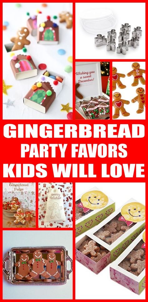 Gingerbread House Party Favors, Gingerbread Party Favors, Gingerbread Man Party Ideas, Kids Holiday Party Favors, Gingerbread House Party, Gingerbread Fudge, Diy Gingerbread, Holiday Baking Christmas, Mini Gingerbread House