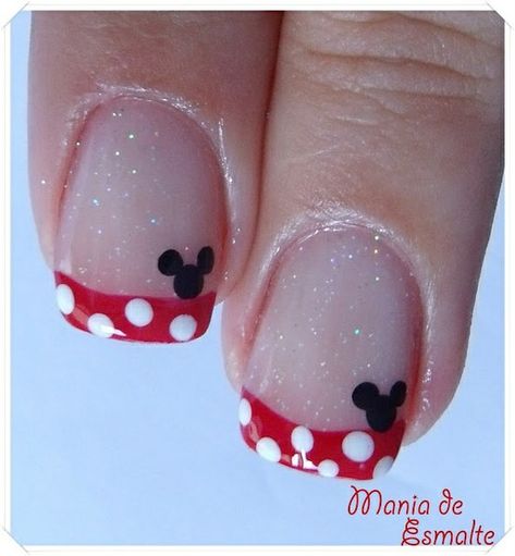 Disney Inspired Nails, Minnie Mouse Nails, Unghie Nail Art, Tema Disney, 19 November, November Nails, Nail Art Disney, Disney Nails, Nails Colors