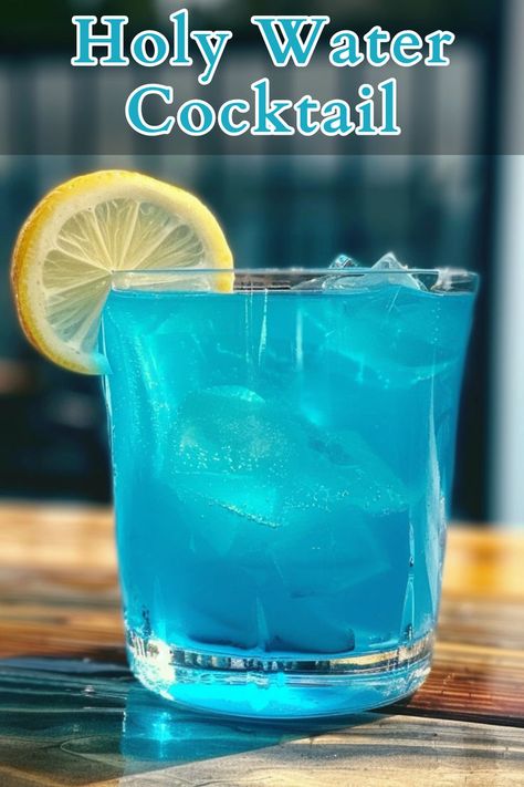 The Holy Water Cocktail is a refreshing and vibrant mixed drink that combines the smoothness of vodka and rum with the fruity flavors of blue curaçao, peach schnapps, lemonade, and a splash of pineapple juice. Peach Schnapps Drinks, Blue Curacao Drinks, Vodka Mixed Drinks, Notes Making, Mixed Drinks Alcohol, Peach Schnapps, Rum Drinks, Cocktail Recipes Easy, Vodka Drinks