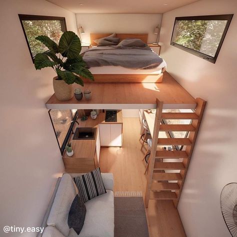 Container Room, Tiny Interior, Micro Apartments, Tiny Home Plans, House Floorplan, Tiny Loft, Tiny House Builders, Tiny House Interior Design, Tiny House Loft