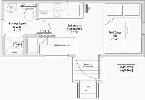 Caravan Renovation, Shepherds Hut, Small Cabin, Floor Layout, Tiny House Living, Tiny House Plans, Tiny House Design, Tiny Living, House On Wheels