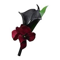 Prom Dancing, Red Boutonniere, Black Corsage, Black Calla Lily, Burgundy Wedding Flowers, Homecoming Corsage, Boutonnieres Prom, Corsage And Boutonniere Set, Hydrangea Colors