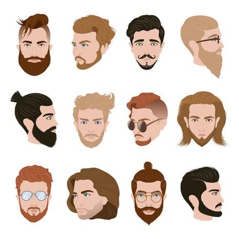 Bart Styles, Fashion Sale Poster, Beard Vector, Fashion Sale Banner, Hair Vector, Character Design Cartoon, Comics Illustration, Beard Conditioner, Men Hairstyle