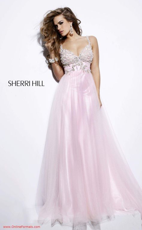 Sherri Hill Pale Pink Prom Dress, Best Graduation Dresses, 2011 Prom Dresses, Gown For Prom, Pink Long Dress, Designer Evening Gowns, Pink Prom Dress, Wedding Pink, Pink Gowns