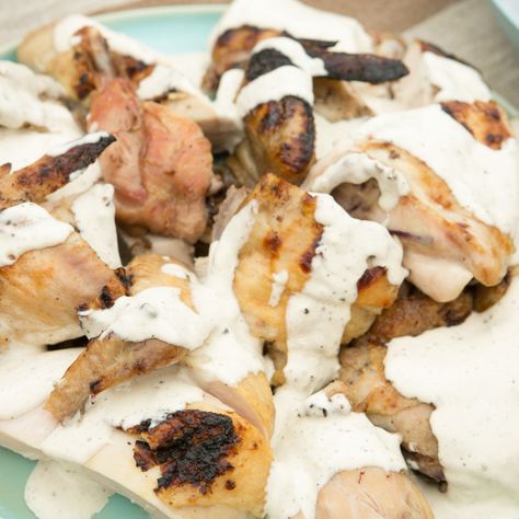 Chicken With Alabama White Sauce, Cajun Grilled Chicken, White Bbq Sauce Recipe, Alabama White Bbq Sauce, Creamy Chicken Dish, Alabama White Sauce, Apple Cider Vinegar Chicken, Jeff Mauro, White Bbq Sauce