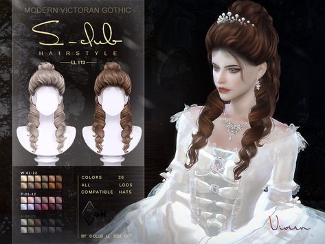 The Sims Resource - Modern Victorian Gothic curly Long hair (Vivien) Sims 4 Cc Royalty Hair, The Sims 4 Cc Royal Hair, Sims 4 Royale Cc, Sims 4 Regal Cc, Sims 4 Cc Queen Hair, Sims 4 Cc Phantom Of The Opera, Phantom Of The Opera Sims 4 Cc, Sims 4 Rococo Hair, Sims 4 Fancy Hair