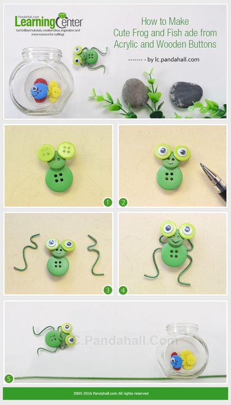 Beaded Frog, Button Crafts For Kids, Library Storytime, Frog Fish, Button Creations, Button Ornaments, Small Frog, Frog Life, Frog Crafts