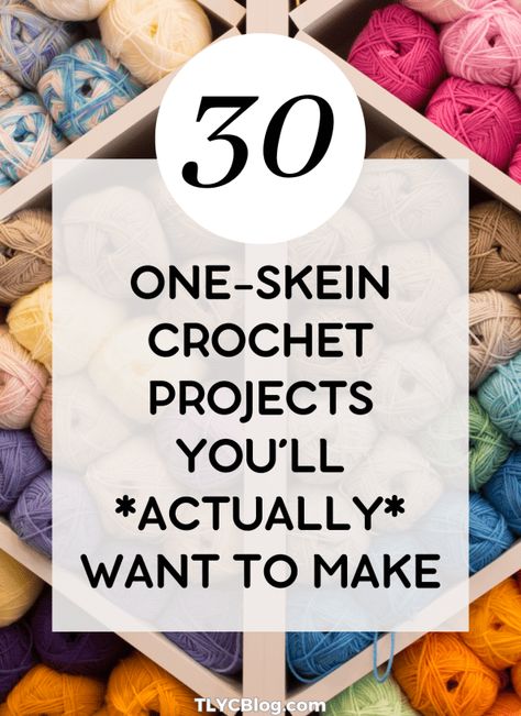 One-Skein Is All You Need! 30 Distinctive & Useful Crochet Projects Yarn Projects Crochet, Easy Beginner Crochet Patterns, Crochet Project Free, One Skein Crochet, Quick Crochet Projects, Quick Crochet Patterns, Easy Crochet Projects, Beginner Crochet Projects, Crochet Stitches For Beginners