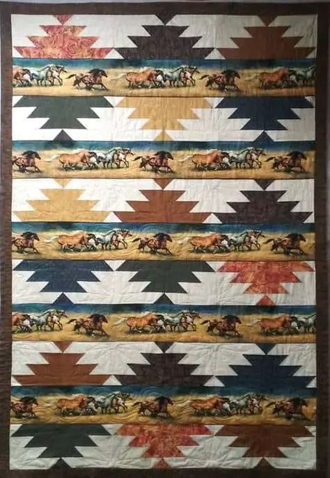 Native American Quilt Patterns, American Quilts Patterns, Southwestern Quilts, Wildlife Quilts, Native American Quilt, Southwest Quilts, Cowboy Quilt, Western Quilts, Patchwork Quilting Designs