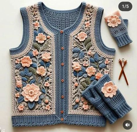 Crochet Vest Patterns, Crochet A Vest, Crochet Zig Zag, Crochet Vest Pattern Free, Advanced Crochet Stitches, Whimsical Crochet, Wearable Crochet, Vest Patterns, Bohemian Vests