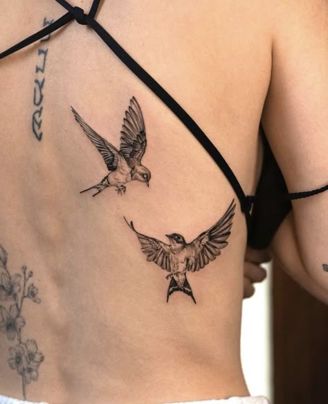 Swallow Tattoos, Bird Tattoo Ideas, Swallow Tattoo Design, Swallow Bird Tattoos, Bird Tattoo Back, Community Tattoo, International Tattoo, Swallow Tattoo, Bird Tattoos