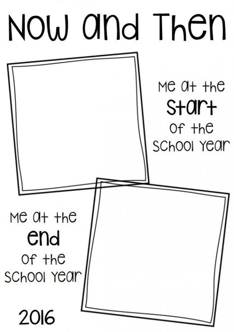 Use this template to remember what students looked like at the start of the school year and at the end of the school year. First Week Of School Worksheets, Before And Now Preschool Activities, Then And Now Template, Preschool Student Of The Week, Preschool Last Day Of School Craft, Beginning Of The Year Activities For Preschool, Preschool End Of Year Memory Book, Beginning Of The School Year Preschool, End Of Preschool Crafts