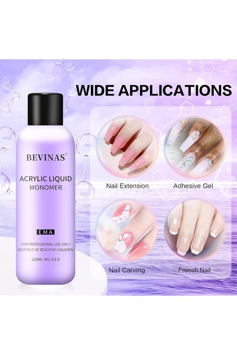 Acrylic Nail Liquid,Monomer Acrylic Nail Liquid 4oz,Acrylic Monomer Liquid,Nail Monomer Liquid,Acrylic Nail Monomer,Acrylic Liquid for Acrylic Powder Nails Extension for DIY Nail Art ? Acrylic Powder Nails, Monomer Liquid, Acrylic Nail Liquid, Nails Extension, Extension Nails, Acrylic Liquid, Liquid Nails, Diy Nail Art, Acrylic Powder