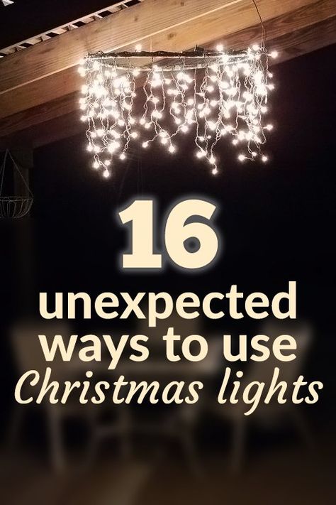 16 Unexpected Ways to Use Christmas Lights This Summer Diy Christmas Lights, Christmas Light Installation, Hanging Christmas Lights, Lights Ideas, Lights Hanging, Xmas Lights, Christmas String Lights, Outdoor Christmas Lights, Decorating With Christmas Lights