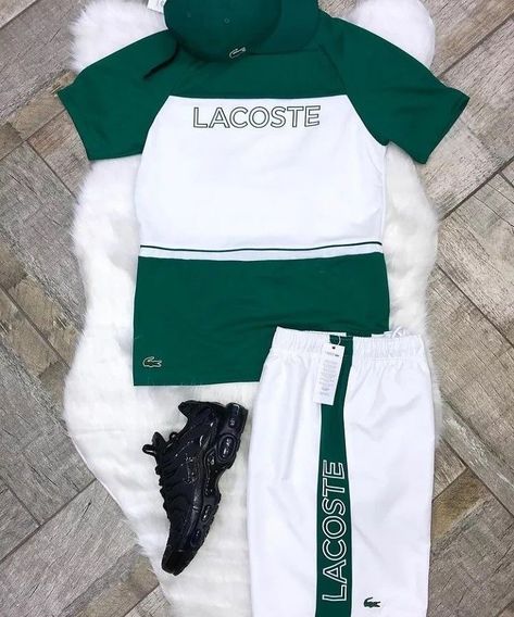 Lacoste Outfit, Guys Fashion Swag, Mens Tracksuit Set, Streetwear For Men, Men Tracksuit, Soccer Outfits, Mens Casual Outfits Summer, Black Men Street Fashion, Men Street Fashion