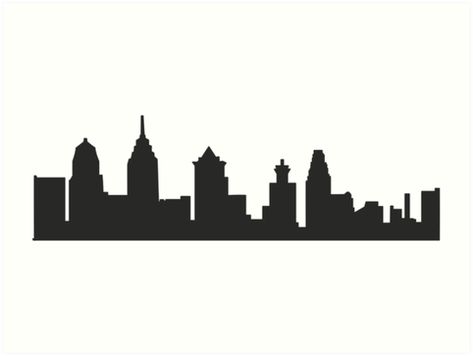 Philadelphia Skyline Art, Philly Skyline, Skyline Tattoo, Philadelphia Skyline, Pop Art Drawing, Skyline Silhouette, Beer Pong Tables, Skyline Design, Eagle Tattoo