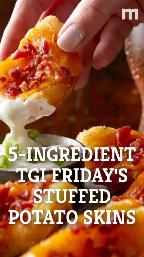 Diy Potato Skins, Tgif Potato Skins Recipe, Easy Potato Skins Appetizers, Potato Skins Recipe Easy, Potatoes Skins Recipe, How To Make Potato Skins, Potatoe Skins Recipe Easy, Tgifridays Recipes, Easy Potato Skins