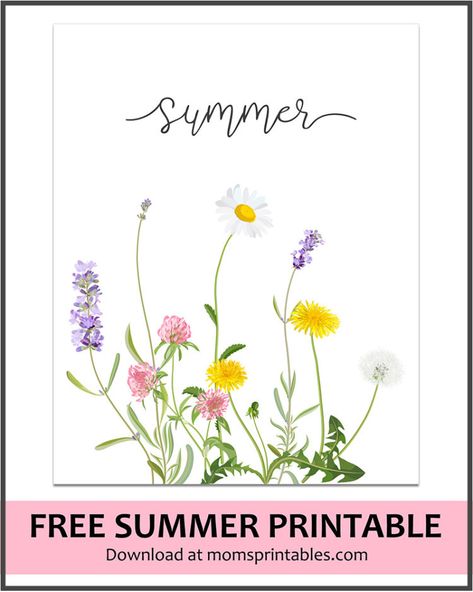 Flower Hacks, Subway Art Printables, Seasonal Printables, House Printable, Mom Crafts, Wall Art Simple, Free Printable Crafts, Mom Printable, Summer Printables