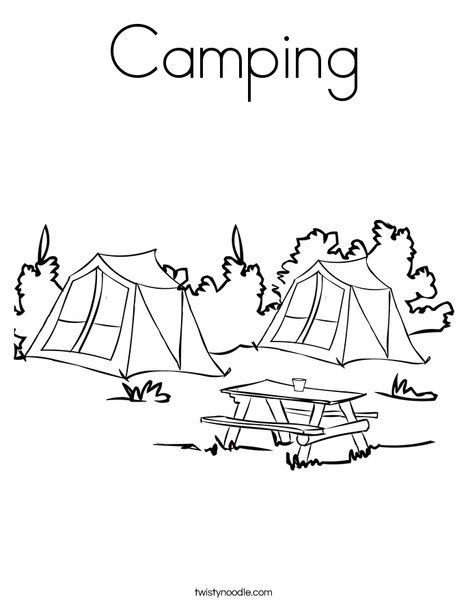 Camping Coloring Page - Twisty Noodle Camping Week, Camping Preschool, Forest Coloring Pages, Appliqué Patterns, Camping Coloring Pages, Coloring Pages Nature, Camping Classroom, Preschool Coloring Pages, Learning Printables