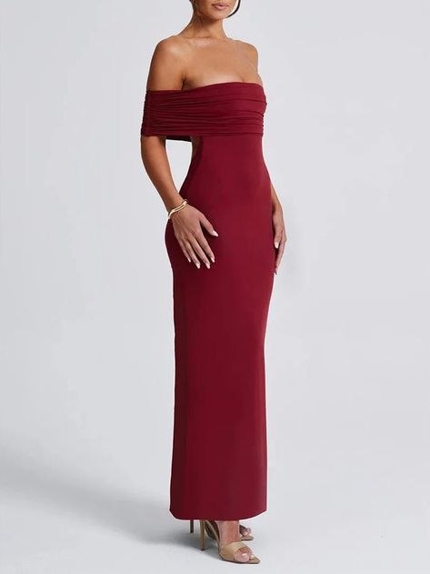 Maroon prom dress long