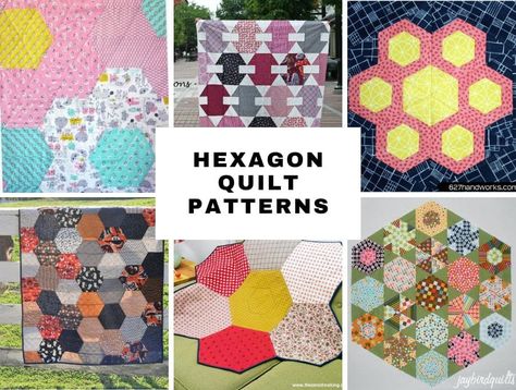 Quilt As You Go Hexagons, Hexagon Quilt Patterns, Hexagon Quilt Tutorial, Hexagon Quilt Pattern, Fat Quarter Quilt Pattern, Triangle Quilt Pattern, Lap Quilt Patterns, Mini Quilt Patterns, Simple Fabric