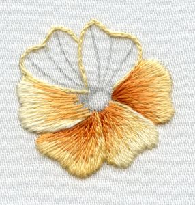 Outline stitches and how they are used to define and enhance satin stitch and long & short stitch. Sulaman Pita, Pola Sulam, Brazilian Embroidery, 자수 디자인, Simple Embroidery, Silk Ribbon Embroidery, Crewel Embroidery, Hand Embroidery Stitches, Satin Stitch