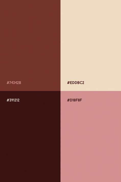 Red And Mauve Color Palette, Pink Cream Brown Color Palette, Color Pallets 3 Colors, Terracotta Red Bedroom, Burgundy Cream Color Palette, Dusty Red Color Palette, Burgundy Brown Color Palette, Vintage Pink Colour Palette, Burgundy Palette Color