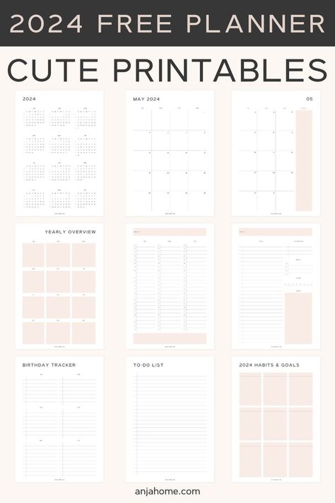 aesthetic cute 2024 free planner printables Study Planner Printable Free, Free Printable Monthly Planner, Free Planner Printables, Free Planner Pages, Planner Minimal, Free Planner Templates, Daily Planner Printables Free, Weekly Planner Free Printable, Free Daily Planner