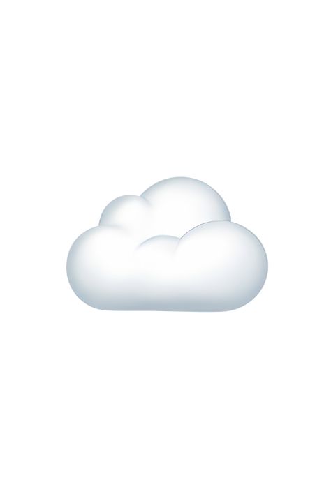 The ☁️ Cloud emoji appears as a white, fluffy cloud with a gray shadow beneath it. It has a rounded shape and appears to be floating in the sky. Cloud Profile Picture, Cloud Png Icon, Sky Emoji, White Emoji, Clouds Icon, Emoji App Icon, Apple Emoji Png, Cloud Shape, Cute Cloud