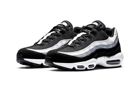 Nike Air Max 95 Black/Wolf Grey/White Release | HYPEBEAST Nike Air Max 95 Black, Air Max 95 Black, Nike Airmax 95, Airmax Nike, Nike Sneakers Mens, Fly Shoes, Sneakers Luxury, Black Nike Shoes, Kicks Shoes