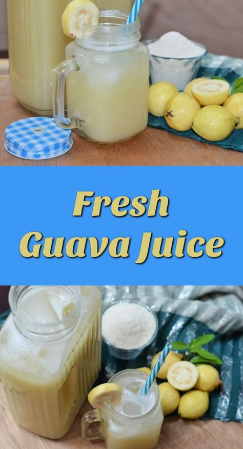 Guava Drink Recipes, Fresh Yellow Guava Recipes, How To Make Guava Juice, Mexican Juice Recipes, Yellow Guava Recipes, White Guava Recipes, Guava Nectar Recipes, Fresh Guava Recipes, Guava Juice Recipe